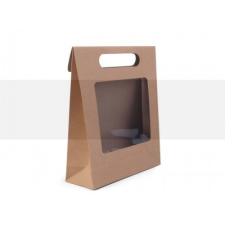  Papírtáska ablakocskával natural - 10 db/csomag ajándéktárgy