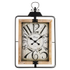  Paris industrial fekete szögletes fémkeretes világosbarna kvarc falióra arab számokkal 75x46x6cm