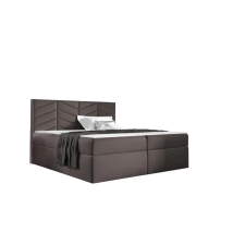 Parkbútor ST6 kárpitozott barna boxspring ágy 160*200 ágy és ágykellék