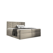 Parkbútor ST6 kárpitozott világosbézs boxspring ágy 200*200 ágy és ágykellék