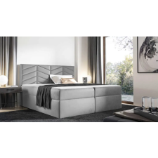 Parkbútor ST6 kárpitozott világosszürke boxspring ágy 160*200 ágy és ágykellék
