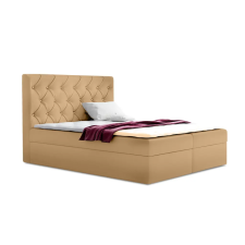 Parkbútor TYP 56 bézs kárpitozott boxspring ágy 140*200 ágy és ágykellék