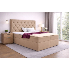 Parkbútor TYP 56 bézs kárpitozott boxspring ágy 180*200 ágy és ágykellék