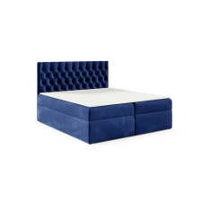 Parkbútor TYP 58 kárpitozott sötétkék boxspring ágy 160*200 ágy és ágykellék