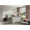 Parkbútor TYP 58 kárpitozott szürkés-bézses boxspring ágy 160*200
