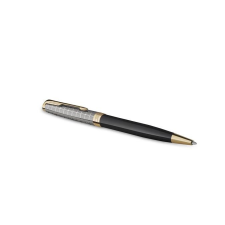 Parker Golyóstoll, 1 mm, metál fekete tolltest, arany klip, PARKER "Royal Sonnet Premium", fekete -... toll
