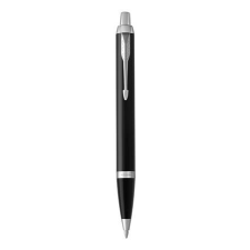 Parker Golyóstoll, nyomógombos, ezüst színű klip, fekete tolltest, PARKER, "Royal IM", kék toll
