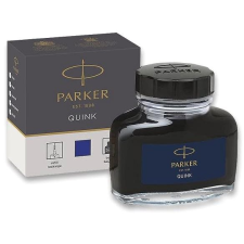 Parker üveges tinta, kék ecset, festék