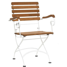 PARKLIFE PARKLIFE összecsukható karfás szék natúr-fehér, 2 db kerti bútor