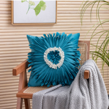  Párnahuzat - krizantém, kék 45cm*45cm lakástextília