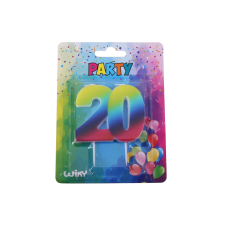 Parti gyertya szivárványos szám 20 party kellék