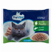 PARTNER IN PET FOOD HUNG.KFT PreVital teljes értékű állateledel felnőtt, ivartalanított macskák számára szószban 4 x 100 g macskaeledel