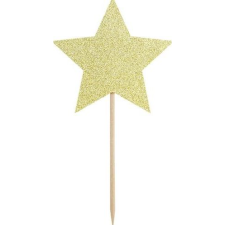 Party Deco Tortadísz Csillag Papír 11,5cm Arany 6 db (510389) party kellék