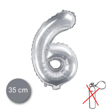  Party évszámos fólialufi ezüst színű 6-os 35cm party kellék