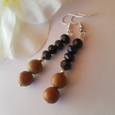  Party fülbevaló, kristály és Jáspis /6/ fülbevaló