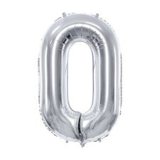 Party lufi figura 0 ezüst 35cm party kellék