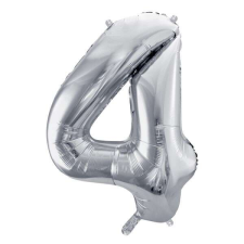 Party lufi figura 4 ezüst 35cm party kellék