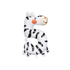 PartyDeco 5-ös számú fólia lufi - Zebra, 68x98 cm, mix party kellék
