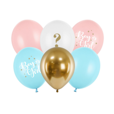 PartyDeco Kisfiú vagy kislány? Party lufi készlet 30 cm (6 db) party kellék