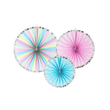  PartyDeco rozetta dekoráció, unikornis, 3db party kellék