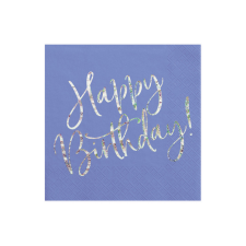 PartyDeco Szalvéták Boldog születésnapot, sötétkék, 33x33cm (1 db / 20 db) party kellék