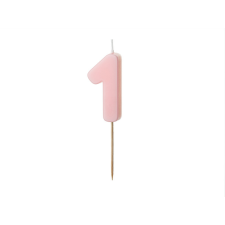 PartyDeco számgyertya, világos rózsaszín, 5,5 cm, 1 sütés és főzés