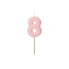 PartyDeco számgyertya, világos rózsaszín, 5,5 cm, 8 sütés és főzés