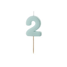 PartyDeco számgyertya, világoskék, 5,5 cm, 2 sütés és főzés