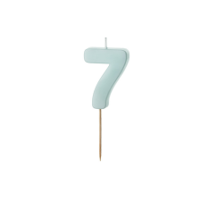 PartyDeco számgyertya, világoskék, 5,5 cm, 7 sütés és főzés