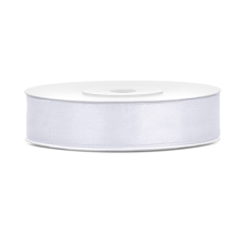 PartyDeco Szatén szalag fehér 12mm/25m szalag, zsinór