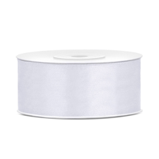 PartyDeco Szatén szalag fehér 25mm/25m szalag, zsinór
