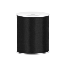 PartyDeco Szatén szalag fekete 100mm/25m szalag, zsinór
