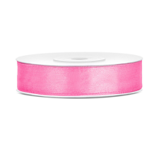 PartyDeco Szatén szalag rózsaszín 12mm/25m szalag, zsinór