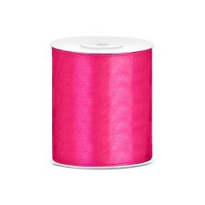 PartyDeco Szatén szalag sötét rózsaszín 100mm/25m szalag, zsinór