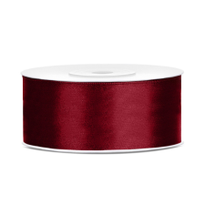 PartyDeco Szatén szalag sötét vörös 25mm/25m szalag, zsinór