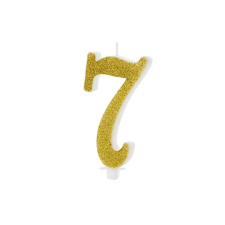 PartyDeco születésnapi glitter gyertya, 7, arany, 10cm sütés és főzés