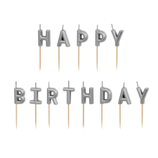 PartyDeco születésnapi gyertya, 2,5 cm, ezüst sütés és főzés