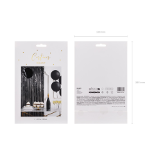  Partyfüggöny, fekete, 90x250cm party kellék