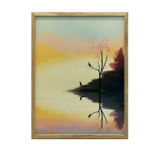 PASZTELL TÁJ FESTMÉNY VÁSZONRA FALRA KERET NÉLKÜL 50x70 CM grafika, keretezett kép