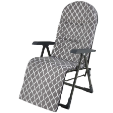 Patio Patio Galaxy Plus összecsukható kerti szék lábtartóval szürke fehér kerti bútor