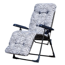 Patio Patio Malaga Plus összecsukható kerti szék lábtartóval szürke levelek kerti bútor