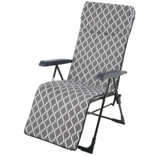 Patio Patio Torino Plus összecsukható kerti szék lábtartóval szürke fehér kerti bútor