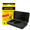 PATONA Dupla töltő Fuji NP-W235 XT4 X-T4 X-T4-hez power bank funkcióval és memóriakártya tárolóval