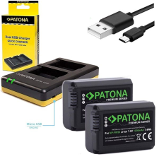 PATONA Foto Dual Quick Sony NP-FW50 + 2 x 1030mAh akkumulátor digitális fényképező akkumulátor töltő