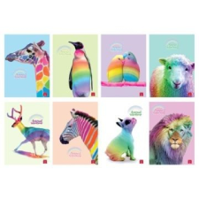 Pátria Nyomda Pigna: Animal Rainbow vonalas füzet, A4 - többféle füzet