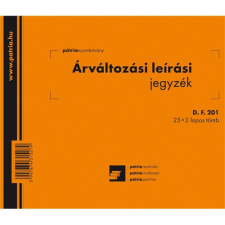 Pátria Nyomtatvány Árváltozási leírási jegyzék 25x2 lapos tömb A/5 fekvő nyomtatvány