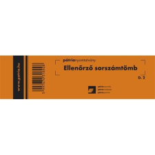 Pátria Nyomtatvány Ellenőrző sorszámtömb 100 lapos 146x40 mm zöld nyomtatvány