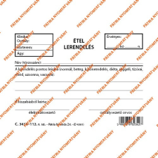 Pátria Nyomtatvány Étel lerendelés 100 lapos tömb 105x70 mm nyomtatvány