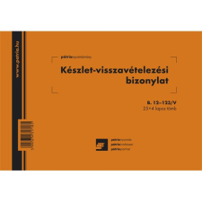 Pátria Nyomtatvány Készlet visszavételezési bizonylat 8 tételes 25x4 lapos tömb A/5 fekvő nyomtatvány