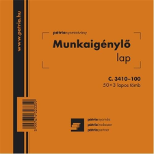 Pátria Nyomtatvány Munkaigénylő lap 50x3 lapos tömb 140x140 mm nyomtatvány